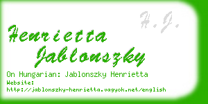 henrietta jablonszky business card